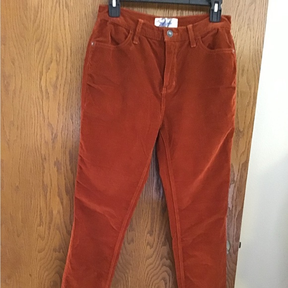 Free People corduroy pants, size 27, Skinny leg with fringed bottom - Picture 1 of 10